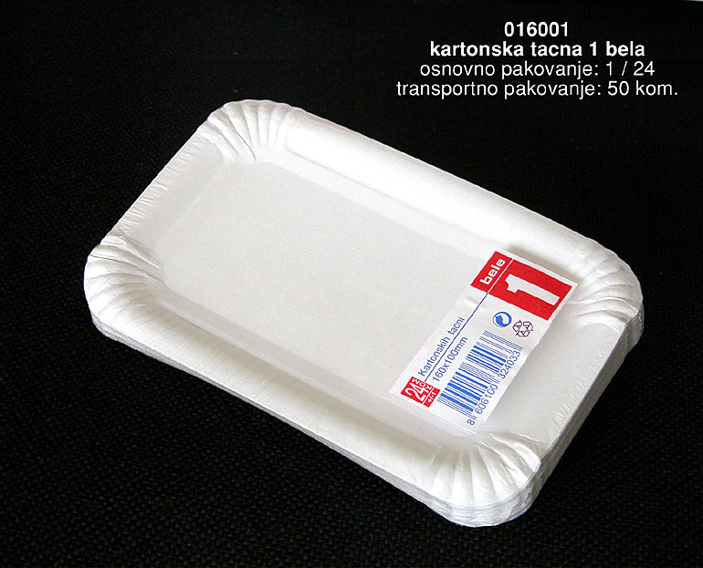 Bragio Plastics - Kartonska tacna 1 bela