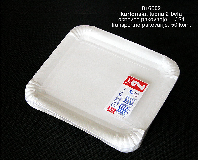 Bragio Plastics - Kartonska tacna 2 bela
