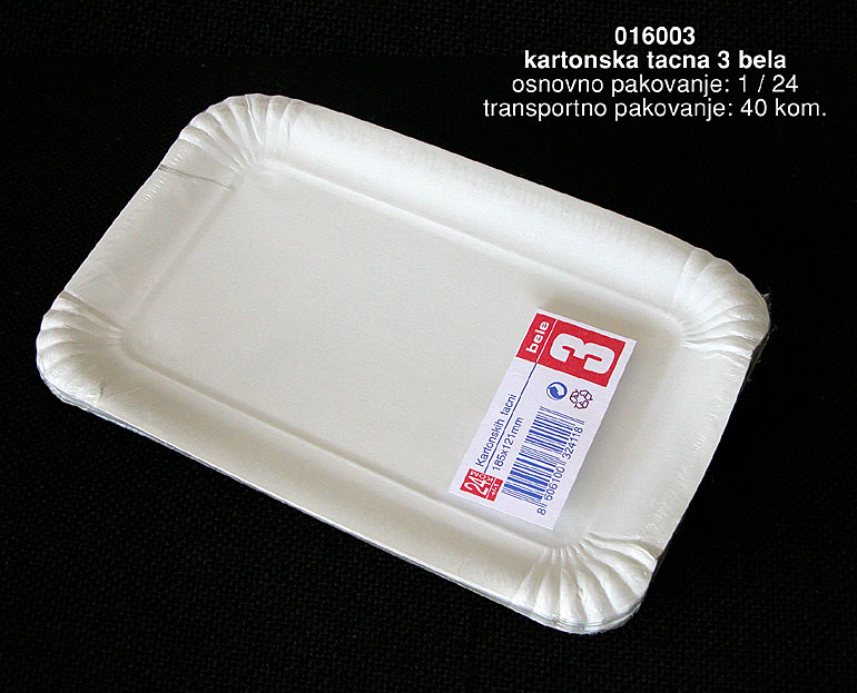 Bragio Plastics - Kartonska tacna 3 bela