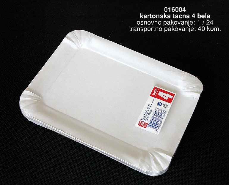 Bragio Plastics - Carton dish 4 white