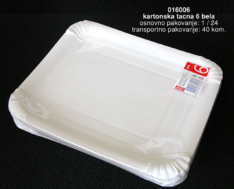 Bragio Plastics - Carton dish 6 white type 2