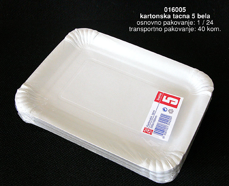 Bragio Plastics - Carton dish 5 white