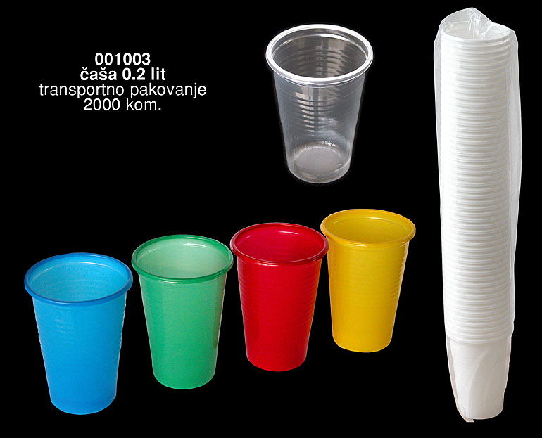 Bragio Plastics - Clear and colored plastic cup 0.2 lit