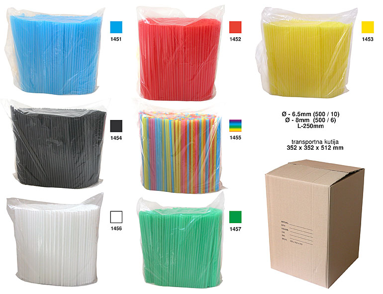 Bragio Plastics - Thick colored straws Mix