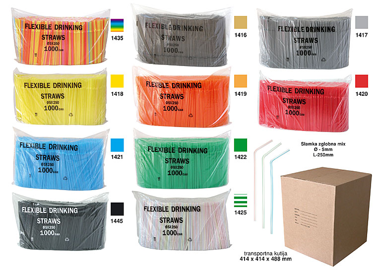 Bragio Plastics - Flexible Colored straw Mix